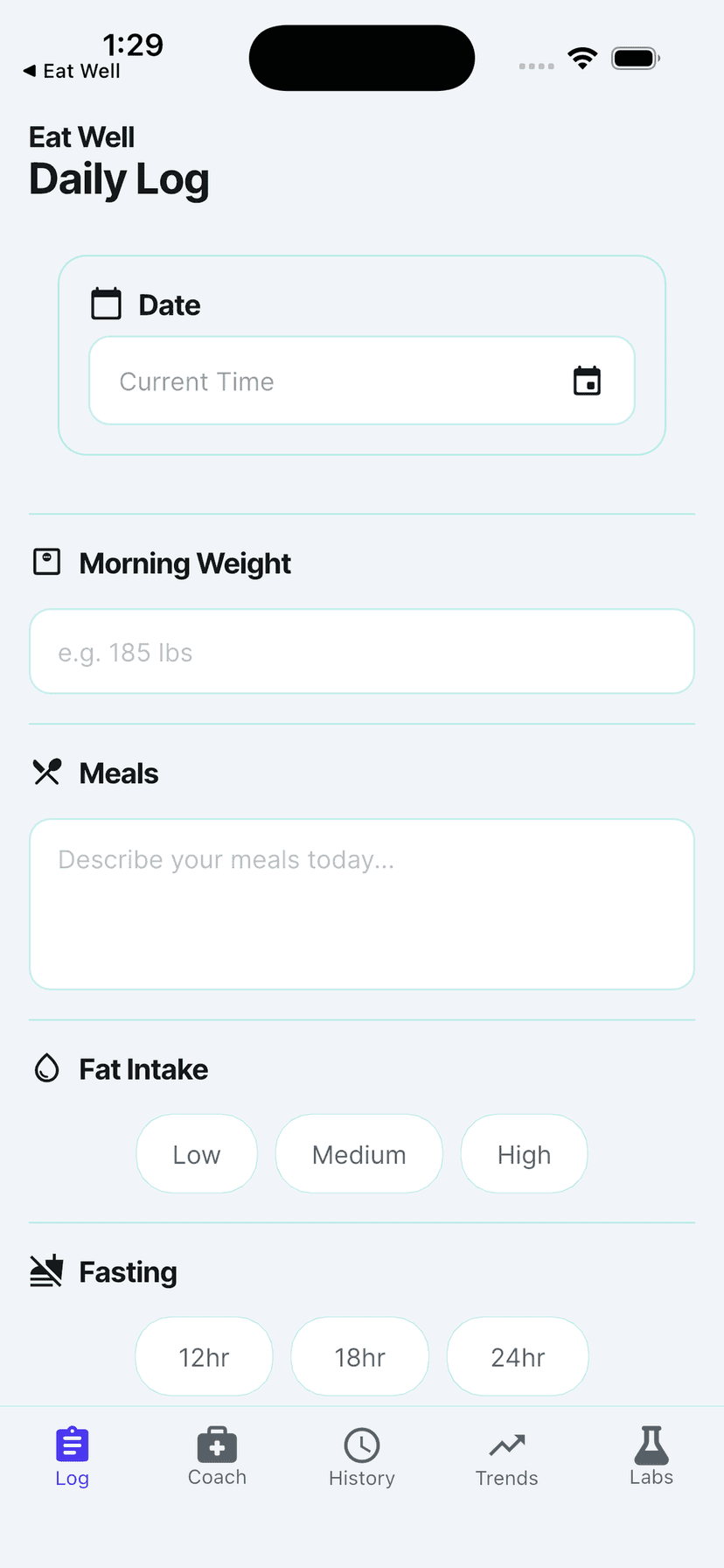EatWell - Daily Log